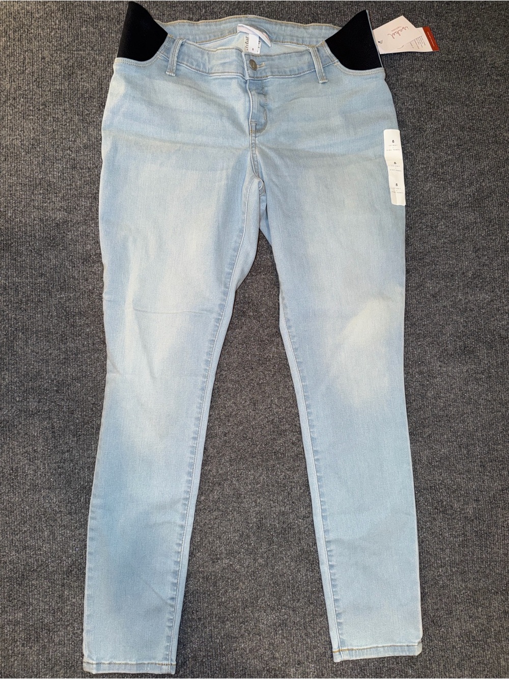 Isabel Light Blue Maternity Skinny Jeans with Side Panels Sz 8 #300